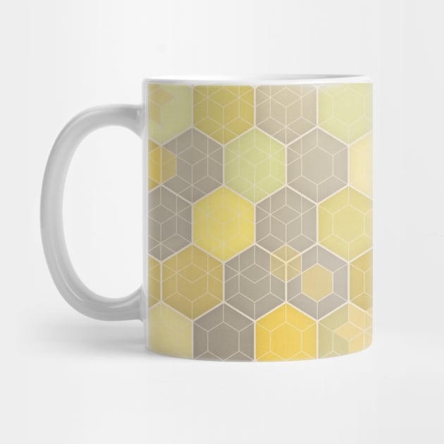 Lemon & Grey Honeycomb by micklyn